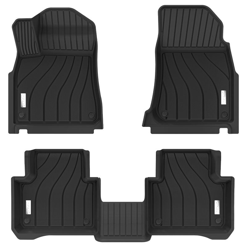3W Floor Mats Fit Porsche Cayenne 2019-2025 2026 (5 PCS), TPE All Weather Custom Fit Floor Liner for Porsche Cayenne 1st and 2nd Row 5 PCS Car Mats, Black - Image 1